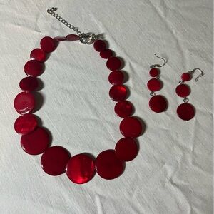 Elegant Red Jewelry Set